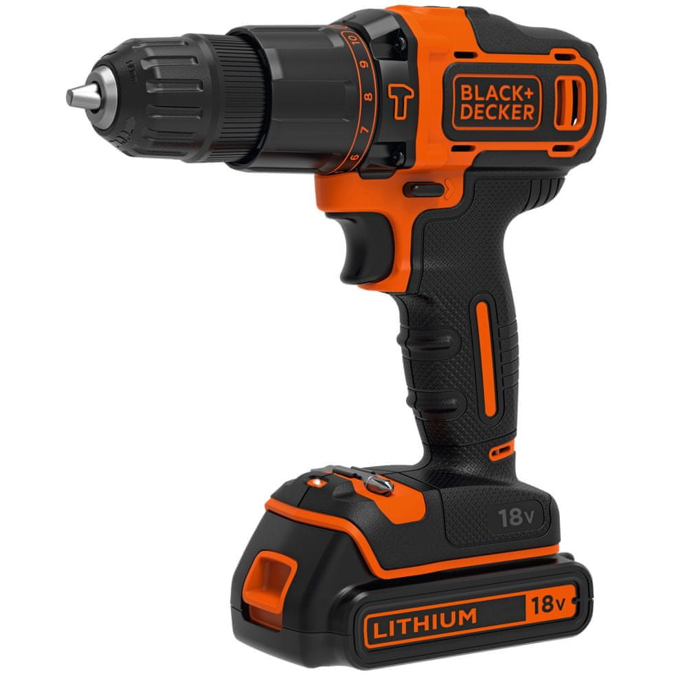 Black+Decker Aku príklepová vŕtačka BDCHD18K, 18 V / 1,5 Ah Li-Ion