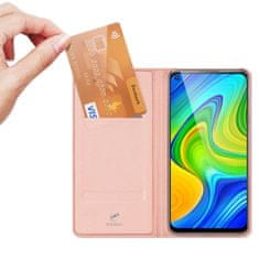 Dux Ducis Skin Pro knižkové kožené puzdro na Xiaomi Redmi 10X 4G / Redmi Note 9, ružové