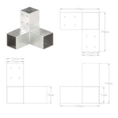 Vidaxl Trámová spojka v tvare Y 71x71 mm pozinkovaný kov