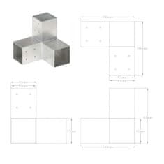 Vidaxl Trámové spojky 4 ks v tvare Y 81x81 mm pozinkovaný kov