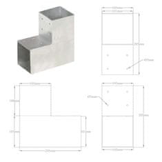 Vidaxl Trámová spojka v tvare L 101x101 mm pozinkovaný kov