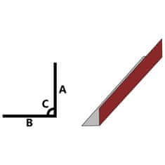 Vidaxl Lišty v tvare L 90° 5 ks, hliník, červené 170 cm, 100x100 mm