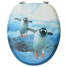 Vidaxl WC sedadlo s vrchnákom MDF dizajn s tučniakmi
