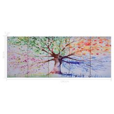 Vidaxl Sada nástenných obrazov na plátne Dažďový strom rôznofarebná 150x60 cm