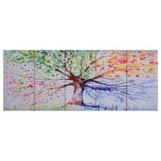 Vidaxl Sada nástenných obrazov na plátne Dažďový strom rôznofarebná 150x60 cm