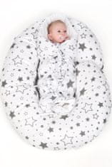 NEW BABY Povlak na dojčiace vankúš v tvare C Hviezdy šedej
