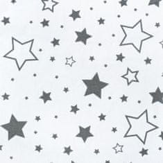 NEW BABY Klasická šnurovacie zavinovačka biela hviezdy šedé