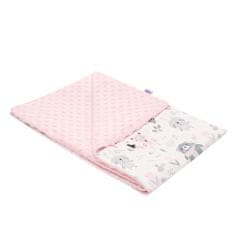 NEW BABY Detská deka z Minky Medvedíci ružová 80x102 cm
