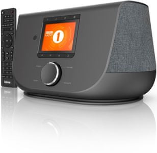 moderný rádioprijímač internetových staníc a podcastov hama dir3300sbt Bluetooth technológia pre streaming muziky wifi technológia wlan sleep snooze budík stereo reproduktory 10 w výkon tft displej farebný diaľkový ovládač senzor osvetlenia usb nabíjací port aux in