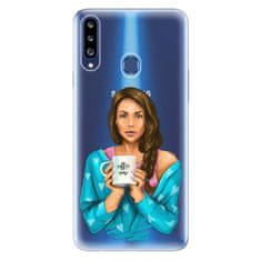 iSaprio Silikónové puzdro - Coffe Now - Brunette pre Samsung Galaxy A20s