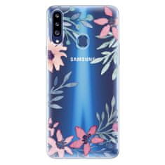 iSaprio Silikónové puzdro - Leaves and Flowers pre Samsung Galaxy A20s