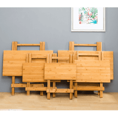 KONDELA Stôl, prírodný bambus, 58x58 cm, DENÍCIA