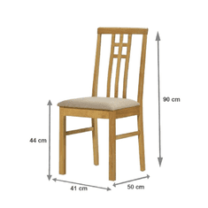 KONDELA Jedálenská stolička, dub sonoma/látka krémová, SILAS