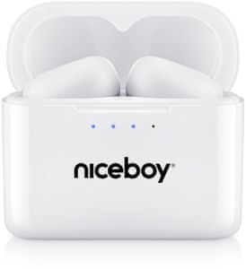 bluetooth 5.0 niceboy hive podsie slúchadlá bezdrôtová dokonale čistý zvuk true wireless maxxbass až 15 h výdrž batérie ip54 vodeodolná prachuodolná microUSB nabíjanie handsfree mikrofón s redukciou šumu smart buttons