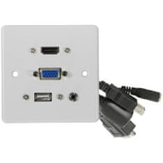 AV:link nástenná zásuvka HDMI/VGA/USB/Jack 3.5mm