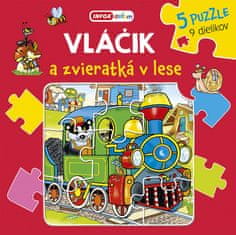 Pavlína Šamalíková: Vláčik a zvieratká v lese - 5 puzzle 9 dielikov