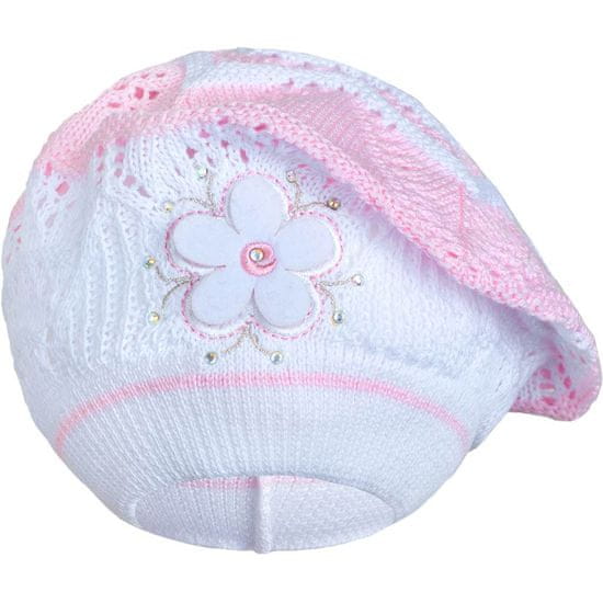 NEW BABY Pletená čiapočka-baret svetlo ružová - 104 (3-4r)