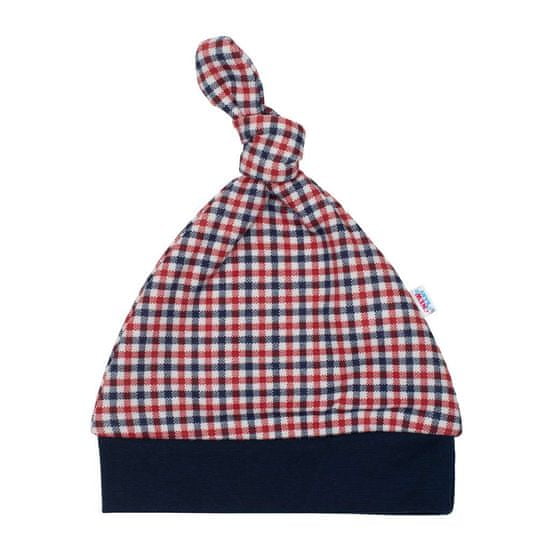 NEW BABY Dojčenská bavlnená čiapočka Checkered - 56 (0-3m)