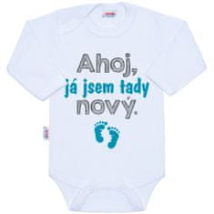 NEW BABY Body s potiskem New Baby Ahoj, já jsem tady nový - dárkové balení 56 (0-3m)