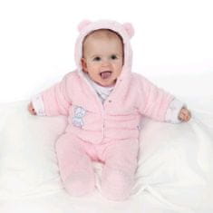 NEW BABY Zimný kabátik Nice Bear ružový - 56 (0-3m)