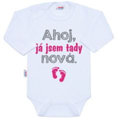 NEW BABY Body s potiskem New Baby Ahoj, já jsem tady nová - dárkové balení 62 (3-6m)