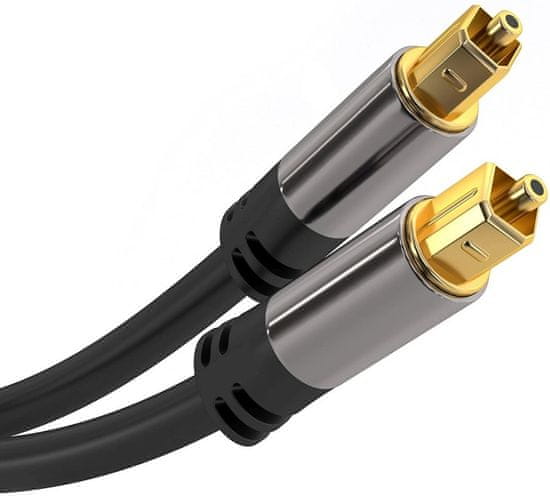 PremiumCord Kábel Toslink M/M, OD:6mm, Gold design 1m, kjtos6-1