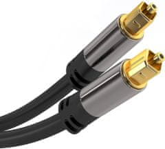 Kábel Toslink M/M, OD:6mm, Gold design 5m, kjtos6-5