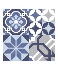 Crearreda Tile Cover Grey & Blue 31220 Kachlík, šedo-modro-biele ornamenty