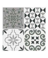 Crearreda Tile Cover Brown 31219 Kachlík, hnedo-biele ornamenty