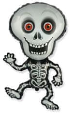Balón fóliový Skeleton - Kostra - kostlivec - 82 cm - Halloween - čierno-šedý