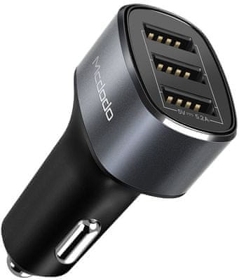 Mcdodo Nabíjačka do auta 5V 5,2A 3 × USB, sivá CC-6300