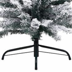 Vidaxl Úzky umelý vianočný stromček, zasnežený, zelený 240 cm, PVC