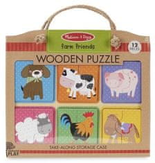 Melissa & Doug Drevené puzzle na cestu Farma