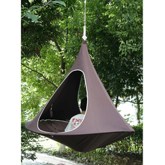 KONDELA Závesné hojdacie kreslo, šedohnedá TAUPE, KLORIN NEW TYP 2 BIG SIZE CACOON HAMMOCK