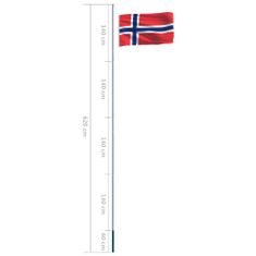 Vidaxl Nórska vlajka a stĺp 6,2 m hliníkový