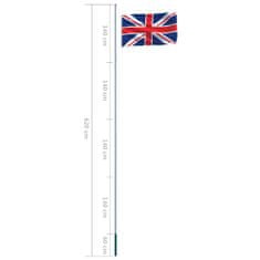 Vidaxl Anglická vlajka a stĺp 6,2 m hliníkový