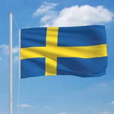Vidaxl Švédska vlajka a stĺp 6 m hliníková