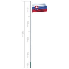 Vidaxl Slovenská vlajka a stĺp 6,2 m hliníkový