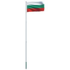 Vidaxl Bulharská vlajka a stĺp 6 m hliníkový