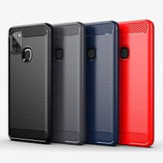 MG Carbon Case Flexible silikónový kryt na Samsung Galaxy A21s, modrý