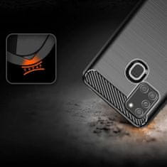 MG Carbon Case Flexible silikónový kryt na Samsung Galaxy A21s, modrý