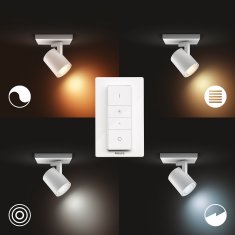 Philips Hue Runner SVIETIDLO BODOVÉ LED, GU10, 5 W, 350 lm, 2200-6500 K, biela BT (53090/31/P6) s diaľkovým ovládačom a Bluetooth