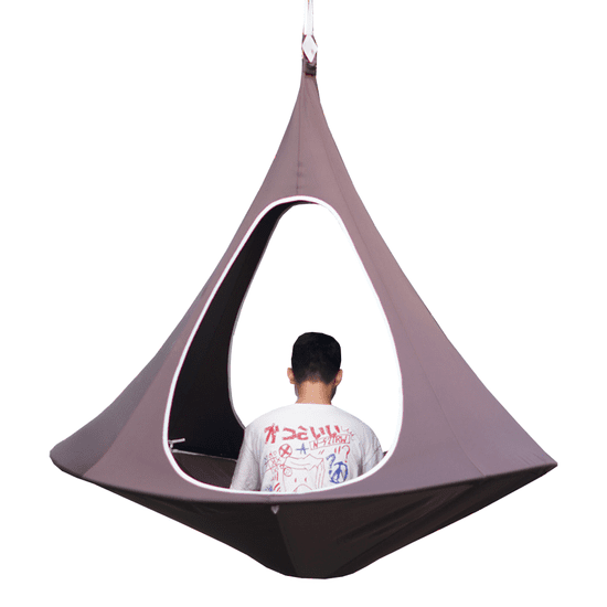 KONDELA Závesné hojdacie kreslo, šedohnedá TAUPE, KLORIN NEW TYP 2 BIG SIZE CACOON HAMMOCK