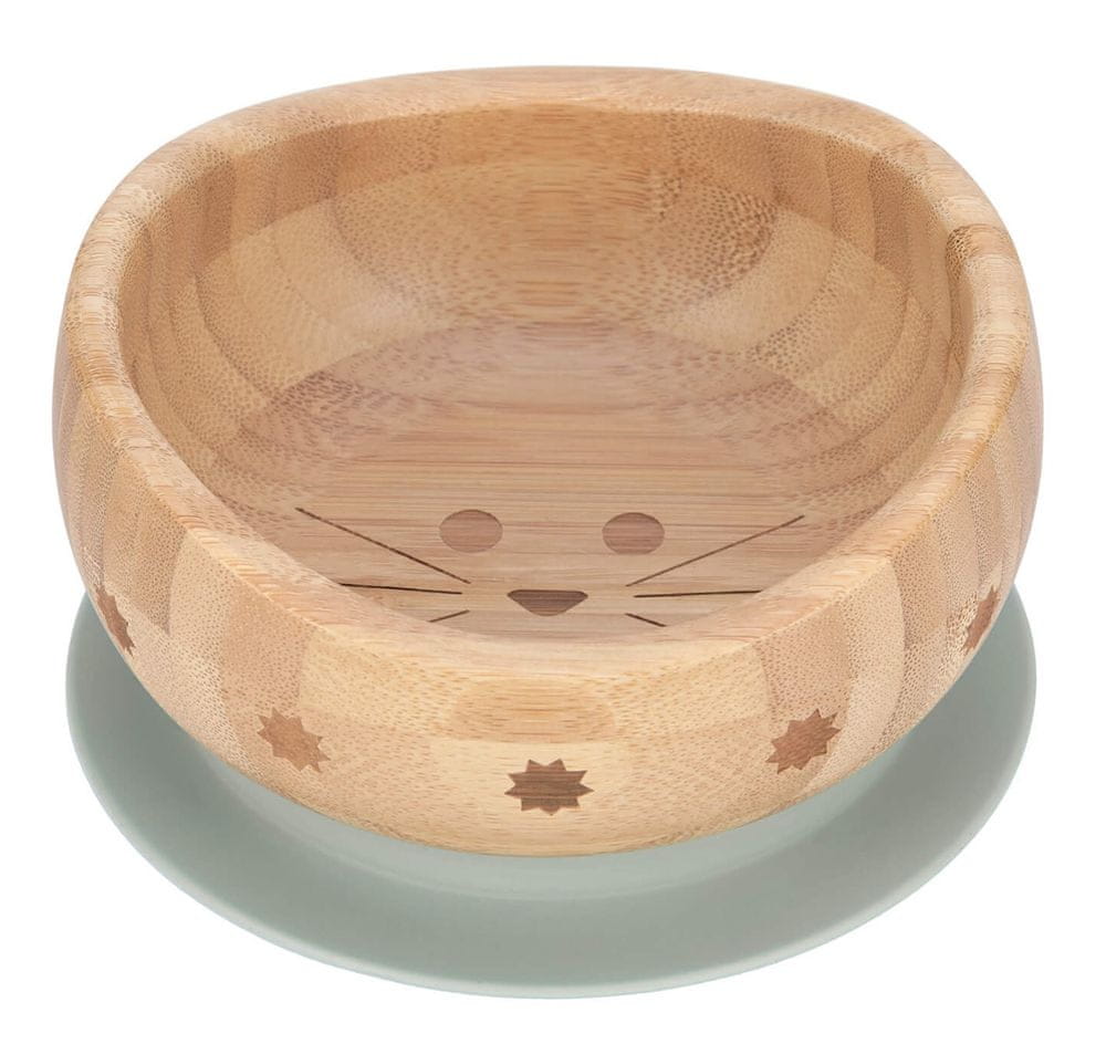 Lässig Bowl Bamboo/Bowl Bamboo/Wood Little Chums cat with suction pad/silicone 1310049108