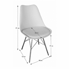 KONDELA Stolička, biela / chróm, Tamora