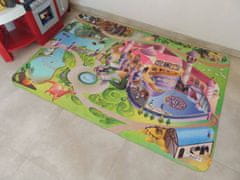 Achoka HOUSE OF KIDS Detský hrací koberec Zámek princezna 3D Ultra Soft 130x180 zelenorůžový