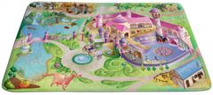 Achoka HOUSE OF KIDS Detský hrací koberec Zámek princezna 3D Ultra Soft 130x180 zelenorůžový