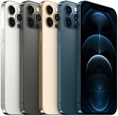 Apple iPhone 12 Pro, supervýkonný procesor, strojové učenie, A14 Bionic, duálny ultraširokouhlý fotoaparát, IP68, vodeodolný, Face ID, čítačka tváre, Dolby Atmos