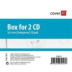 COVER IT box jewel + tray / plastový obal na 2 CD / 10mm / číry / 10pack