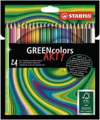Stabilo Pastelky "GreenColors ARTY", 24 rôznych farieb, šesťhranná